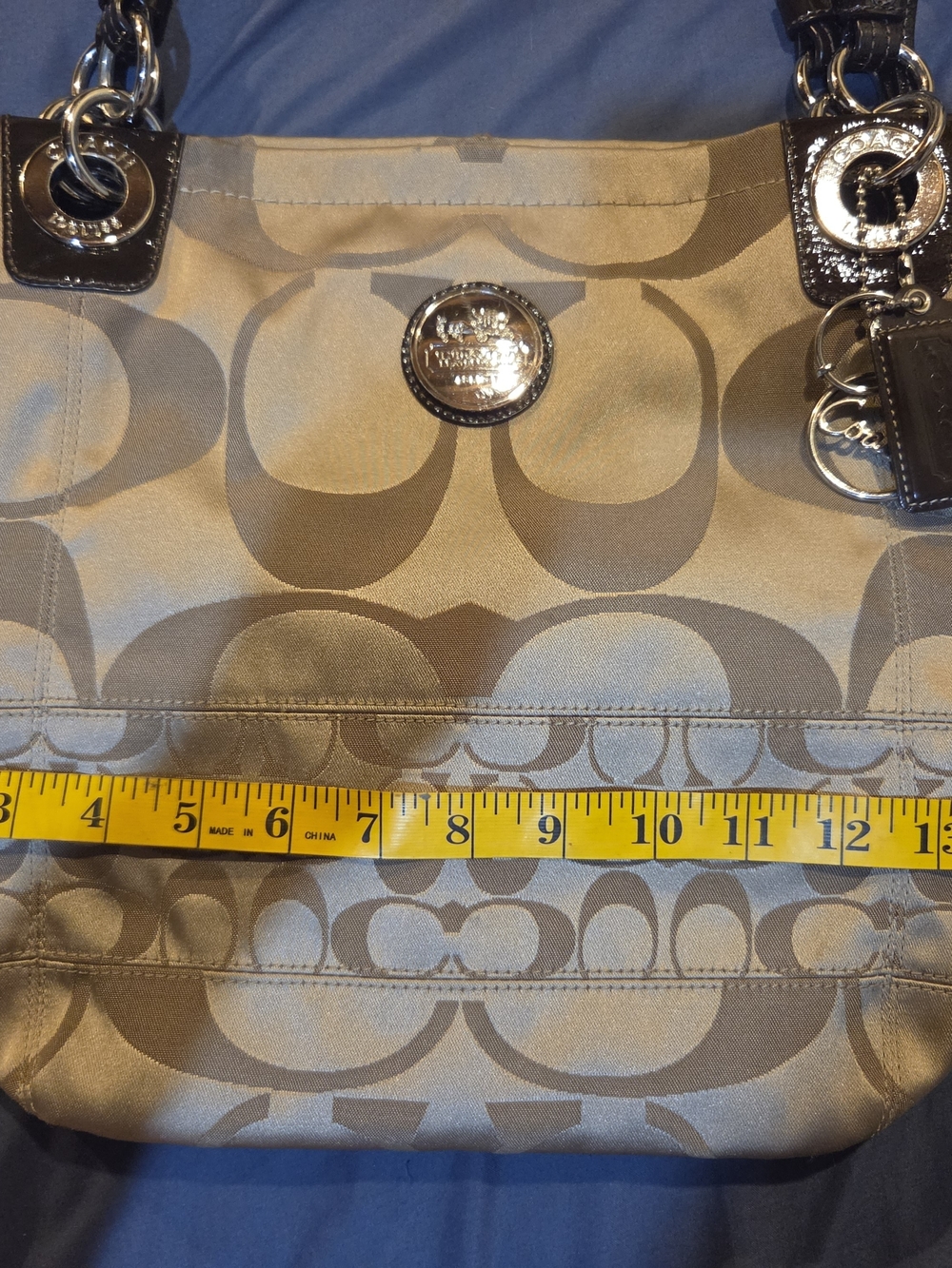 Coach Signature Jacquard Tote Bag in Khaki